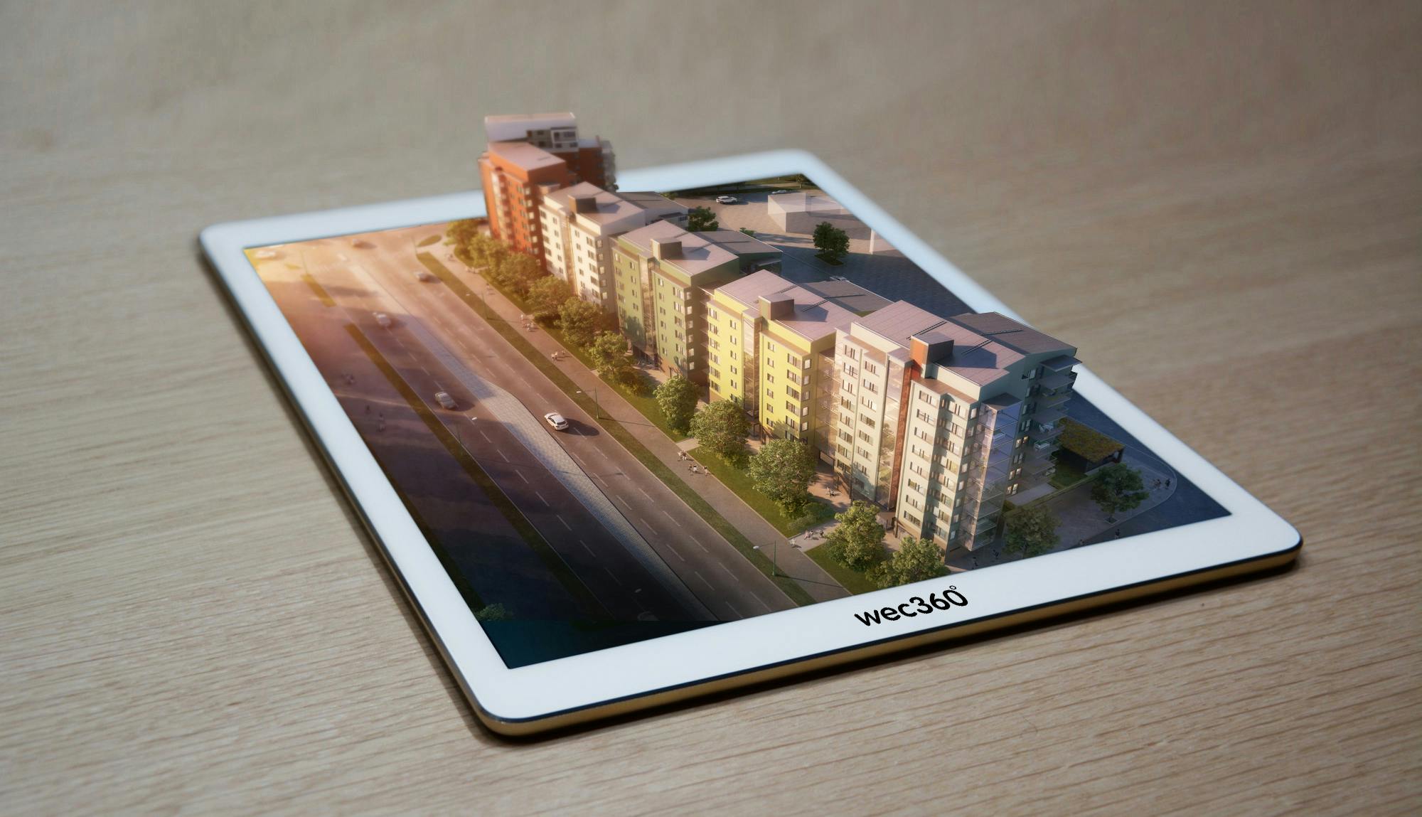 An ipad with a visualization of a house
